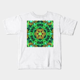 Psychedelic Hippie Green and Orange Kids T-Shirt